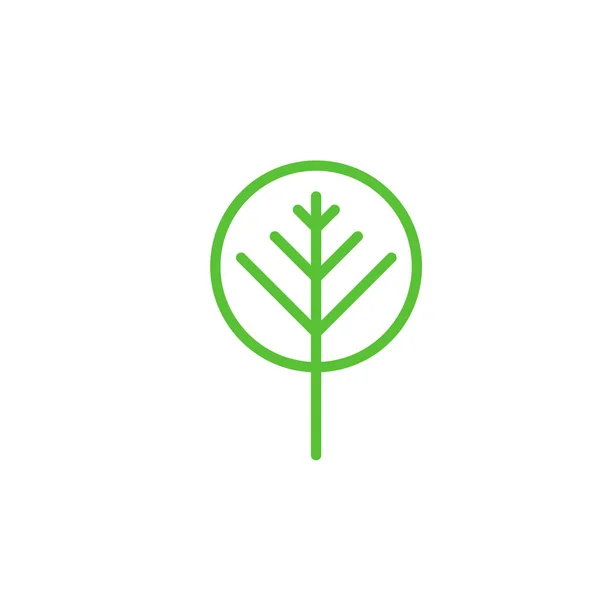 Icono de árbol verde simple. Ilustración vectorial aislada sobre fondo blanco . — Vector de stock