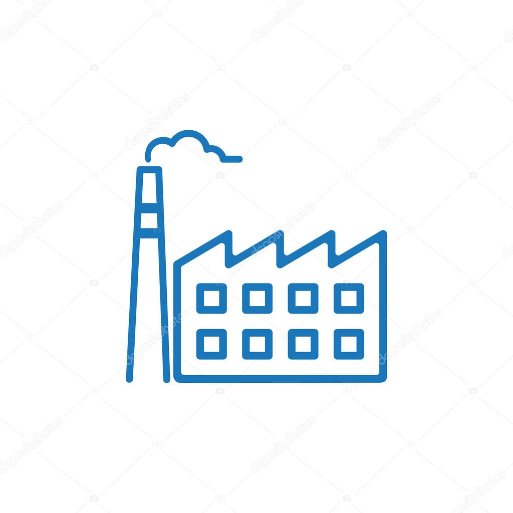 Factory icon. Factory symbol design template. Can be used for web and mobile UI. Vector illustration isolated on white background