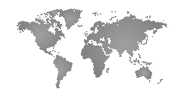 Black halftone Jewish star of David dotted world map. Векторная иллюстрация. Точечная карта в плоском дизайне. Векторная иллюстрация на белом фоне — стоковый вектор