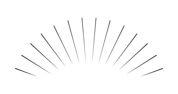 Rayons de rafale d'étoile étincelle lever du soleil feu d'artifice rayon de soleil ligne éclatement radial emblème vintage. Illustration vectorielle isolée sur fond blanc . — Image vectorielle