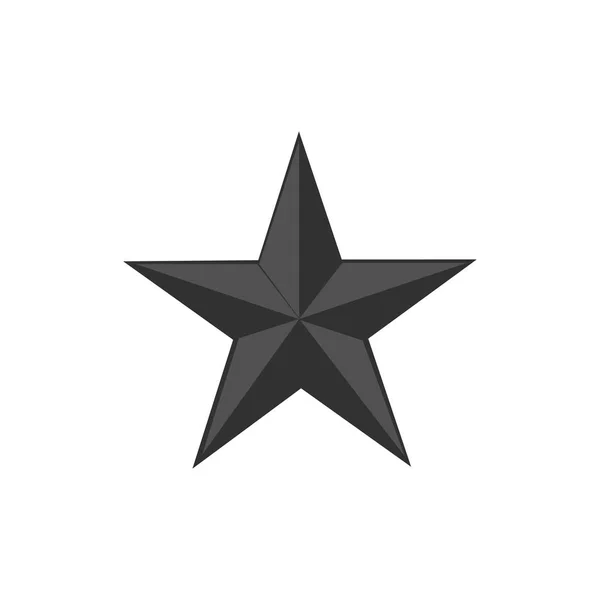 Об'ємна п'ятикутна сіра зірка. Векторні ілюстрації ізольовані на білому тлі . — стоковий вектор