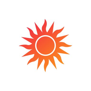 Yaz Güneşi. Dekoratif Yaz Tasarımı. Beyaz arka planda yalıtılmış vektör çizimi