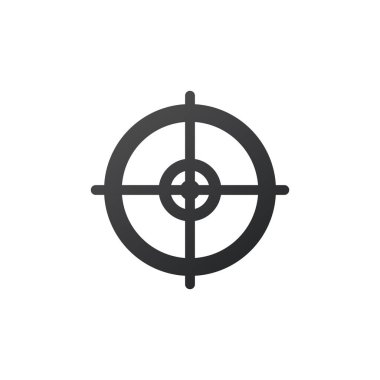 hedef hedef kapsamı simgesi, beyaz arka planda izole vektör çizimi.