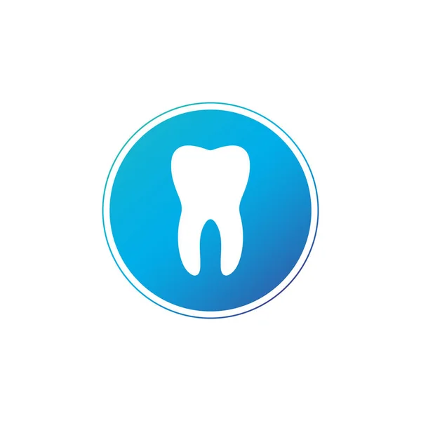 Tooth circle icon. Flat design style. Tooth simple silhouette. Modern, minimalist, round icon. vector illustration isolated on white background. — Stock Vector