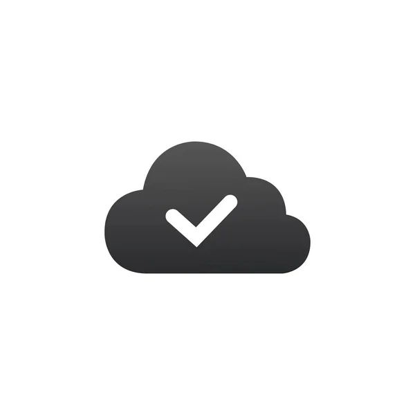 Marca de verificación en el vector de icono de nube aislado en fondo blanco. Diseño gráfico, diseño de materiales, iconos más vendidos, aplicación móvil, diseño de UI UX — Vector de stock