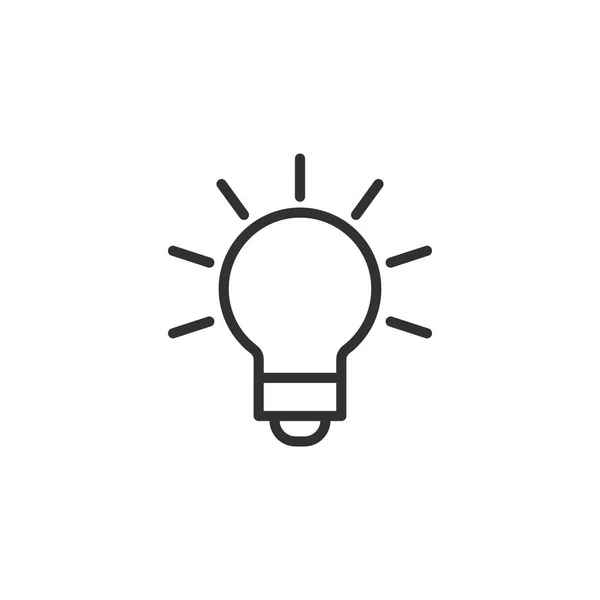 Gloeilamp lijn pictogram vector, geïsoleerd op een witte achtergrond. Idee teken, oplossing, denken concept. Verlichting elektrische lamp. — Stockvector