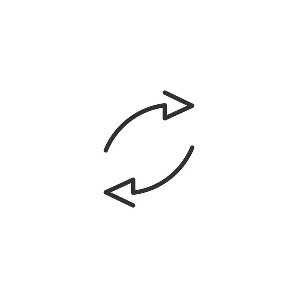 Deux flèches de cercle pour l'infographie. Icône simple de diagramme plat 360. Flèches de contour linéaires avec trait modifiable. illustration vectorielle isolée sur fond blanc . — Image vectorielle