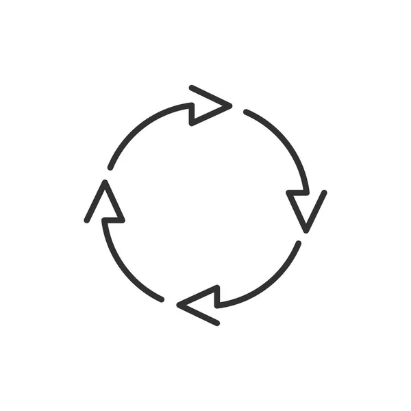 Quatre flèches de cercle pour l'infographie. Icône simple de diagramme plat 360. Flèches de contour linéaires avec trait modifiable. illustration vectorielle isolée sur fond blanc . — Image vectorielle