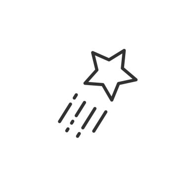 Uçan Çekim yıldız simgesi. beyaz arka planda yalıtılmış vektör çizimi,