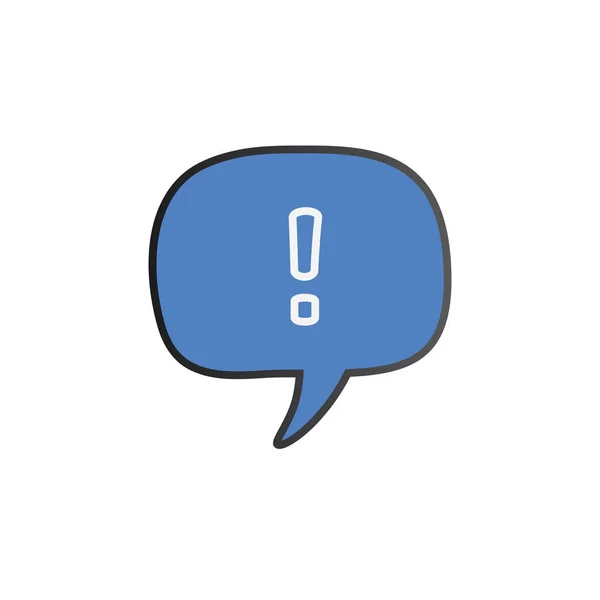 Tekstballon met uitroepteken. pictogram voor attentie teken. Waarschuwingssymbool. Vector illustratie — Stockvector