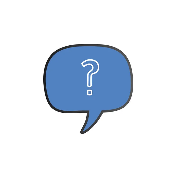 Ponto de interrogação Ajude o símbolo da bolha de fala. Assinatura FAQ. Ilustração vetorial isolada sobre fundo branco . — Vetor de Stock