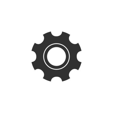 dişli veya dişli logosu Simge vektör. Basit düz sembol. Beyaz arka planda vektör çizimi.