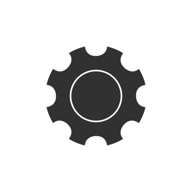 dişli veya dişli Simge vektörü. Basit düz sembol. Beyaz arka planda stok vektör çizimi.