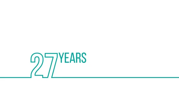 27周年記念または誕生日。線形アウトライングラフィックス。印刷材料、ブロウチュア、カバー、レポートに使用することができます。白い背景に隔離されたストックベクトルイラスト — ストックベクタ