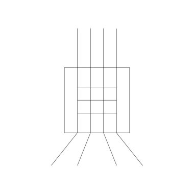 3b perspektif çizgileri veya ızgara. Beyaz arka planda yalıtılmış vektör çizimi.