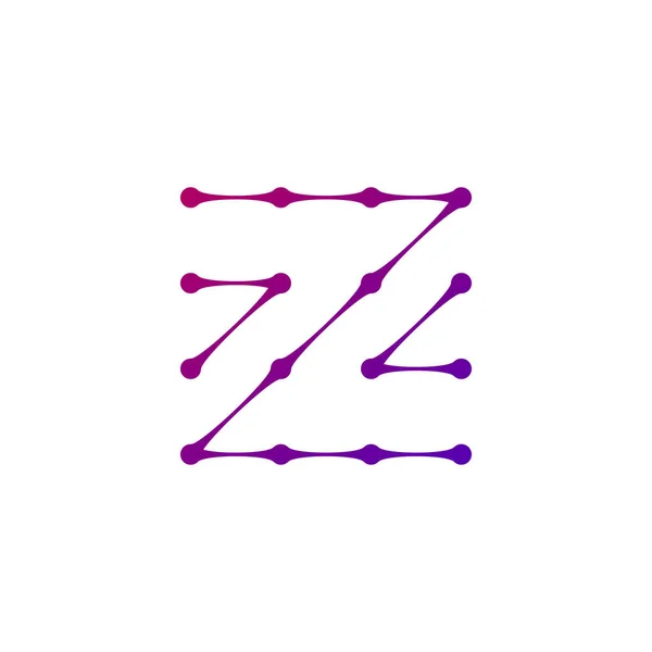 Buchstabe z Logo bestand aus Punkten und Linien, molekulare Struktur. Aktienvektordarstellung isoliert auf weißem Hintergrund. — Stockvektor