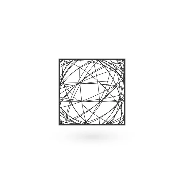 Clew chaos linéaire carré Logo modèle. Illustration vectorielle de stock isolée sur fond blanc — Image vectorielle