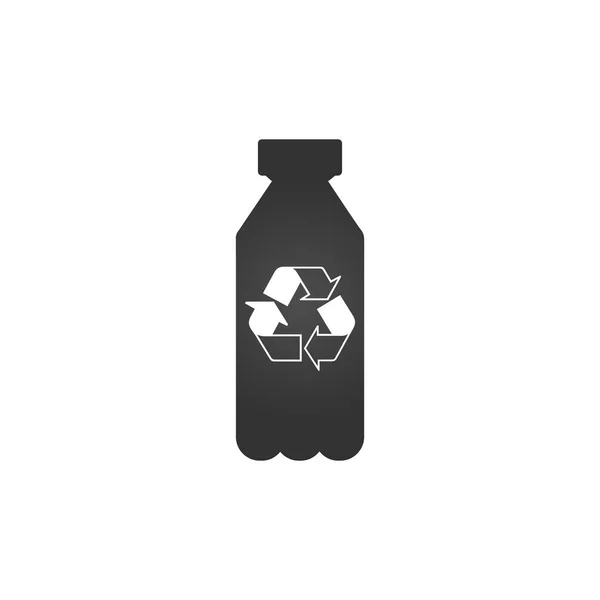 Plastikflasche mit Recyclingschild. Aktienvektordarstellung isoliert auf weißem Hintergrund. — Stockvektor