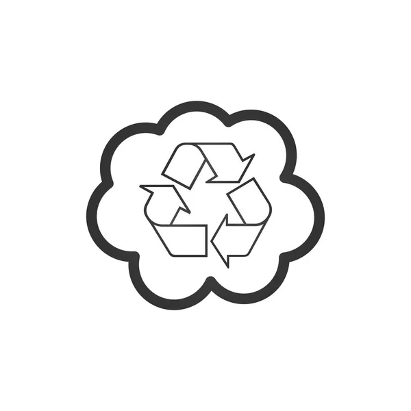 Icono del ciclo de nube. Nube con icono de flechas de reciclaje. Símbolo, ilustración del logotipo. Stock Ilustración vectorial aislada sobre fondo blanco . — Archivo Imágenes Vectoriales