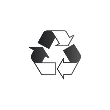 Geri dönüşüm sembolü. Hisse Vektörü illüstrasyonu beyaz arkaplanda izole edildi.