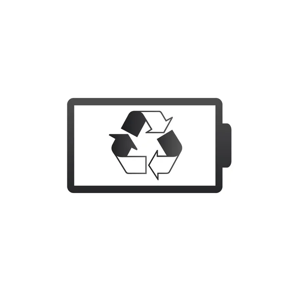 Akkumulátor újrahasznosítás szimbólummal. Készletvektor illusztráció elszigetelt fehér háttér. — Stock Vector