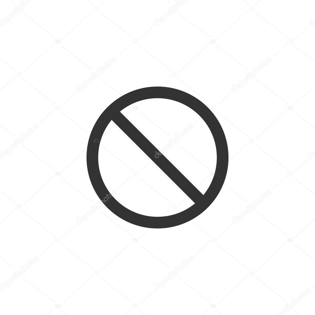 prohibited ban or stop illegal sign, black icon. Stock Vector illustration isolated on white background.