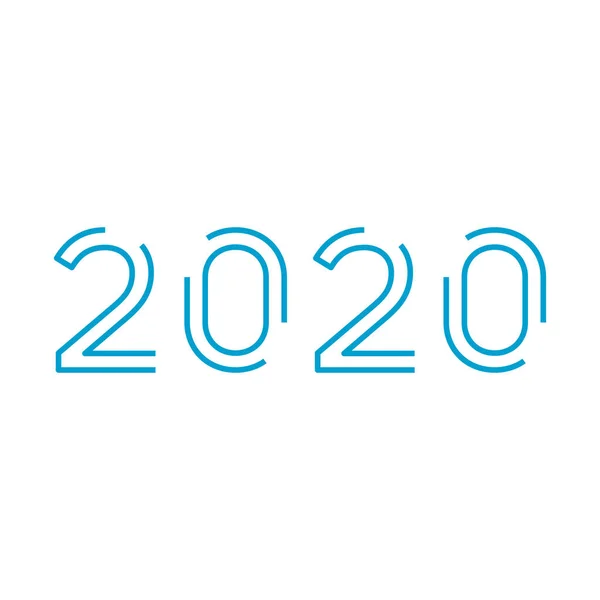 Νέο Έτος 2020 γραμμή σχεδιασμού για το νέο έτος κάρτα, στυλ ημερολογίου για το νέο έτος κάρτα, ημερολόγιο. Στυλ απεικόνισης διανύσματος αρχείου απομονωμένο — Διανυσματικό Αρχείο