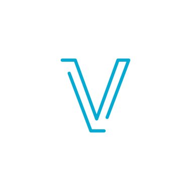 Doğrusal geometrik alfabe harfi F, Basit Logo Tasarımı, tipografi stili için mavi grafik ögesi, minimalist harf tasarımı. Düzenlenebilir felç. Stok vektör illüstrasyonu beyaz sırtta izole edildi