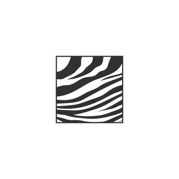 Állati háttér minta zebra bőr textúra négyzet. Logo Design néven is használható. vektor illusztráció — Stock Vector