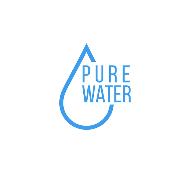 Agua limpia pura fresca, plantilla de diseño de logotipo de gota de agua. Stock Ilustración vectorial aislada sobre fondo blanco . — Vector de stock