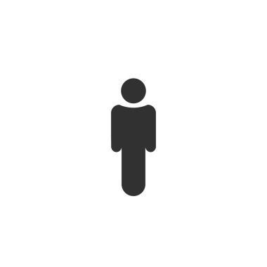 Doğrusal olarak insan ya da insan simgesi. kullanıcı simgesi. Stok vektör çizimi izole edildi