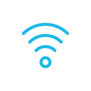 Wi-fi sinyal doğrusal simgesi. İnce çizgili çizim. Kablosuz bağlantı sembolü. Stok vektör illüstrasyonu beyaz arkaplanda izole edildi.
