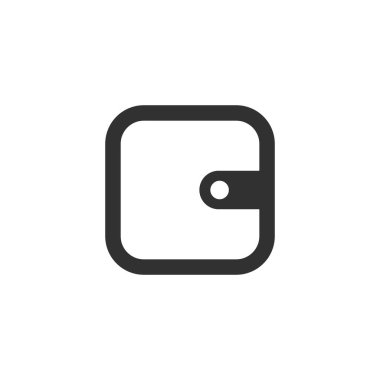 Cüzdan ikonu, nakit para hesabı. Stok vektör illüstrasyonu beyaz arkaplanda izole edildi.