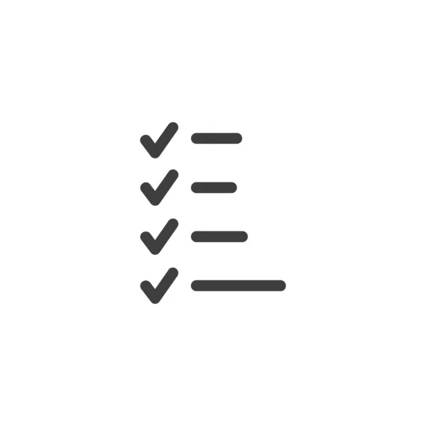 Liste de contrôle ui icône, rapport de document avec des coches, page de bureau. Illustration vectorielle de stock isolée sur fond blanc. — Image vectorielle