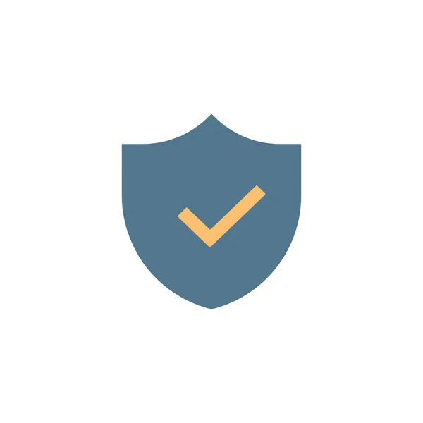 Schild und Kontrollkästchen Icon Vector Logo Template. Sicherheits- oder Schutzsymbol für Webseiten Computer und mobile Apps, ui. Aktienvektorabbildung isoliert auf weißem Hintergrund. — Stockvektor