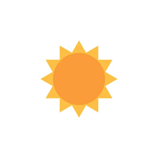 Sun Icon, sunshine yellow vector illustration. summer concept. Stock vector illustration isolated on white background. — Stock Vector