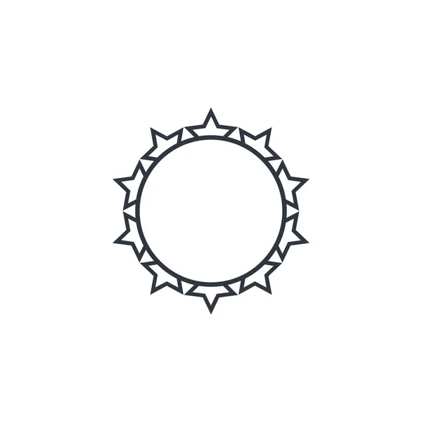 Coroa de espinhos, círculo geométrico. Ilustração do vetor de estoque isolado no fundo branco . —  Vetores de Stock