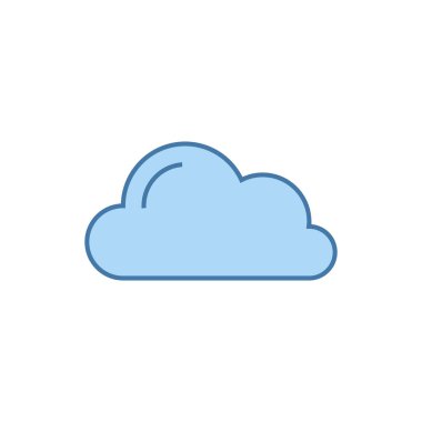 Mavi gökyüzünde bulut vektör çizimi. Stok vektör illüstrasyonu beyaz arkaplanda izole edildi.