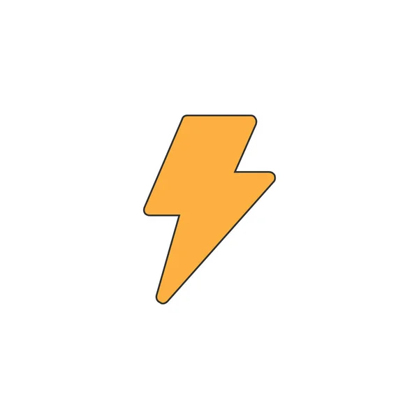 Icono del rayo, símbolo de choque, tormenta o icono eléctrico, concepto de energía. Stock ilustración vectorial aislado sobre fondo blanco. — Archivo Imágenes Vectoriales