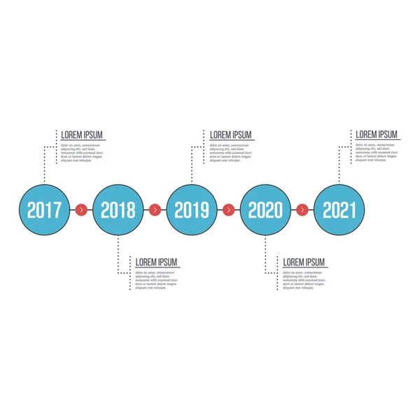 Modelo Linha Tempo Infográficos Modernos Com Círculos Para Passos Ícones —  Vetores de Stock