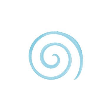 Mavi dalga logo şablonu. Deniz sörfü sembolü. Suluboya fırça darbesi. Vektör çizimi. Stok vektör çizimi izole edildi