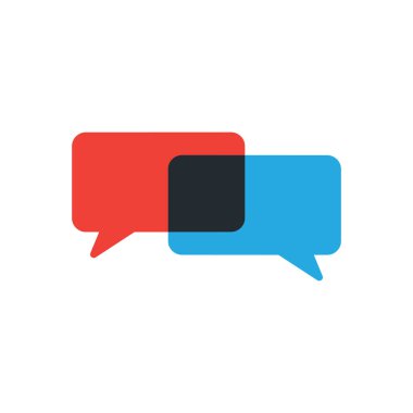 Konuşma baloncukları, sohbet ikonu, mesajlaşma konsepti. Stok vektör illüstrasyonu beyaz arkaplanda izole edildi.