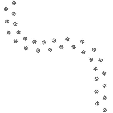 İzole üzerinde beyaz arka plan gri köpek pençe izleri. Vektör çizim.