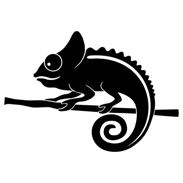 Ikona Chameleon Béčko Chameleon Chameleon Izolované Černý Znak Bílém Pozadí — Stockový vektor