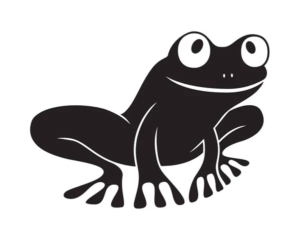 Εικονίδιο Βάτραχος Ημιτονιο Βάτραχος Βάτραχος Απομονωμένες Μαύρο Σύμβολο Λευκό Φόντο — Διανυσματικό Αρχείο