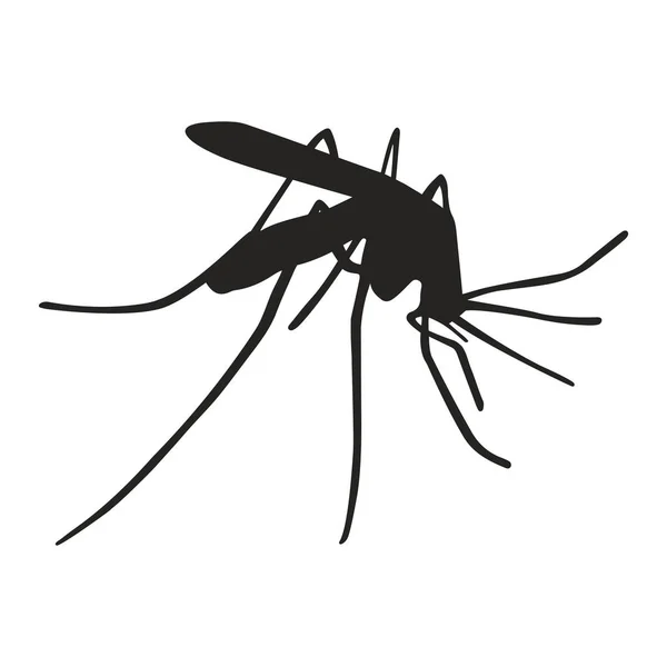 Signo Negro Silueta Mosquitos Silueta Mosquitos Cerca Aislado Sobre Fondo — Vector de stock