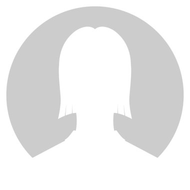 Soyut işareti avatar. Simge profil. Gri daire arka plan beyaz sembolü. Vektör çizim 