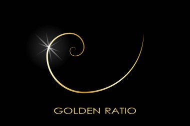 Altın oran. Fibonacci numarası. Altın oran çevrelerde. Geometrik şekiller. Logosunu görmeniz gerekir. Soyut vektör arka plan. Vektör 