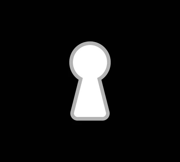 Dark Wall Light Keyhole Keyhole Icon Sign Black Background Keyhole — Stock Vector