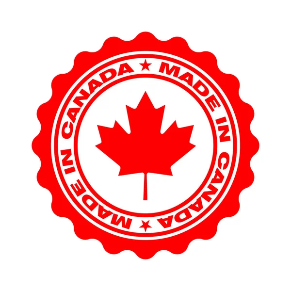 Carimbo Com Texto Feito Canadá Logo Qualidade Canadense Seal Folha — Vetor de Stock